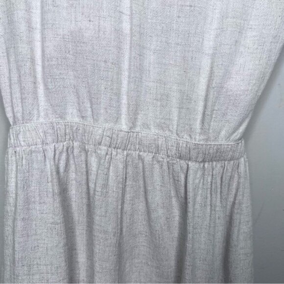 Princess Polly Tie Front Beige Tan Linen Romper Size 6 - Picture 13 of 16